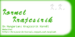 kornel krajcsirik business card