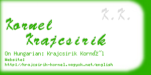 kornel krajcsirik business card